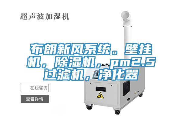 布朗新風系統(tǒng)。壁掛機，除濕機，pm2.5過濾機，凈化器